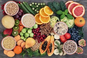 légumes, de fruits et de céréales complètes